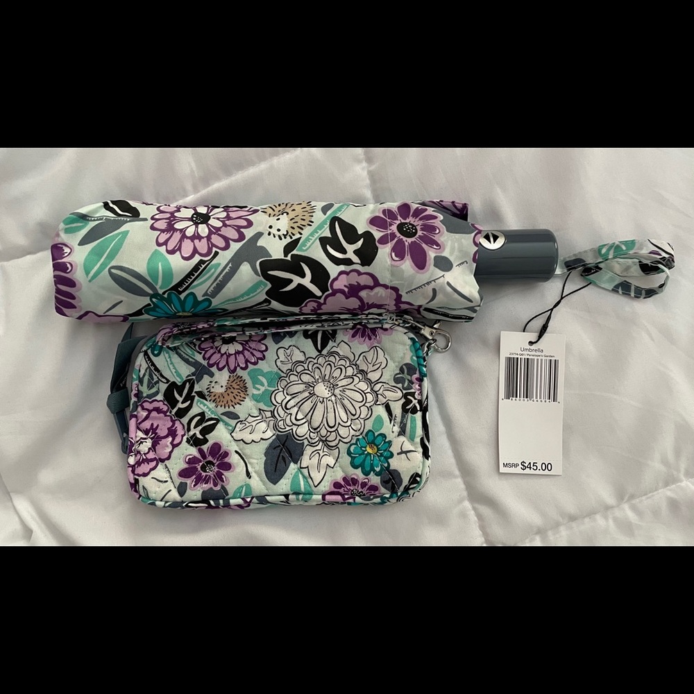 Vera Bradley umbrella and phone wallet